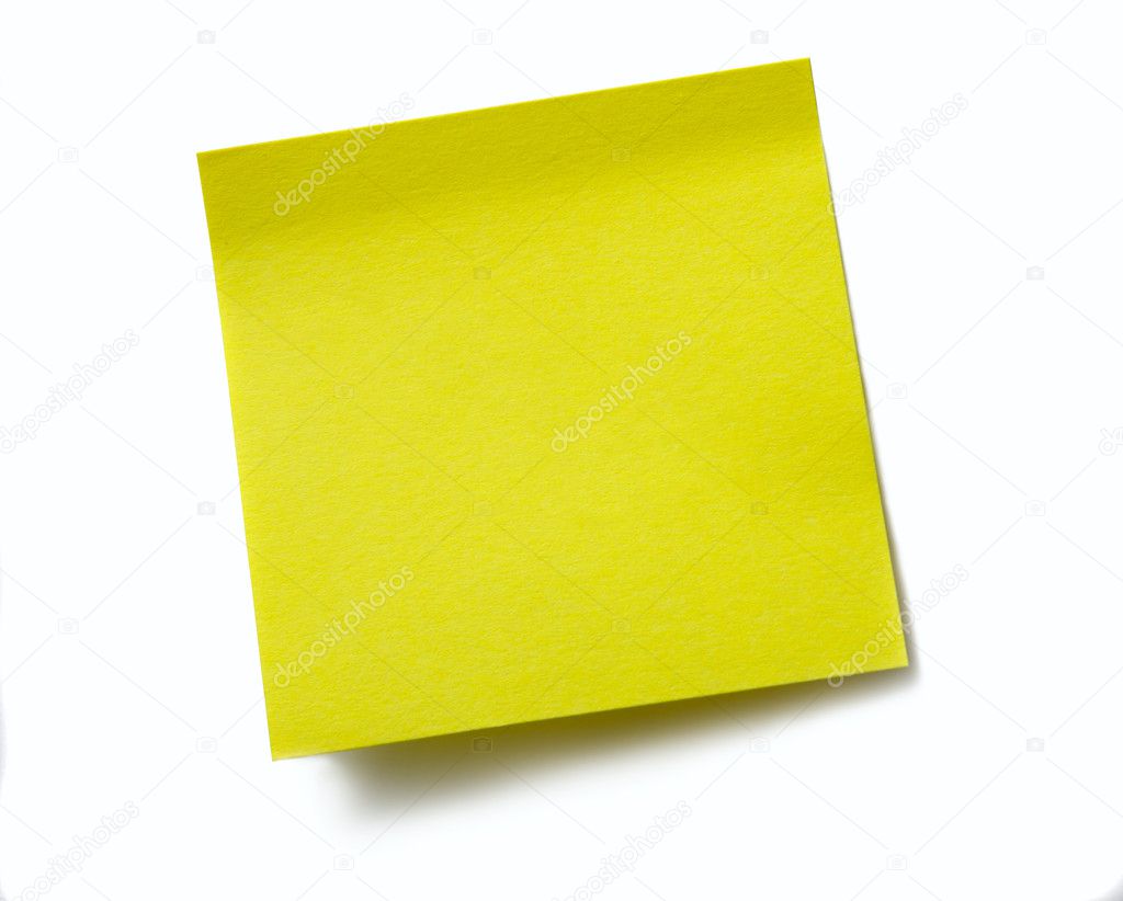 Clear yellow sticky note