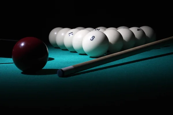 Pool balls on light beam. — Stock Photo, Image