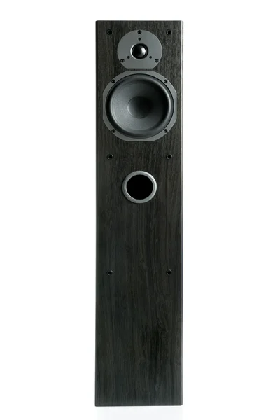 Home Acoustic System Dark Oak Texture Front View Isolated White — Stock Photo, Image
