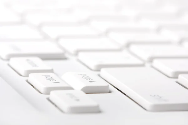Biały laptop klawiatura zbliżenie — Zdjęcie stockowe