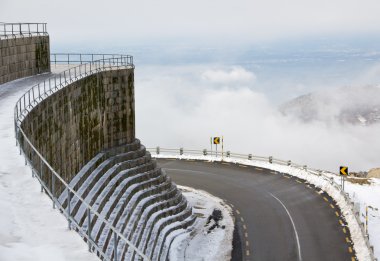 Mountain road near Lagoa Comprida Dam Serra da Estrela – mountain range in Portugal (Mountain Range of the Star) clipart