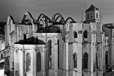 Ruins of Carmo Convent in Lisbon clipart