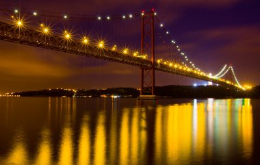 The 25 De Abril Bridge in Lisbon clipart