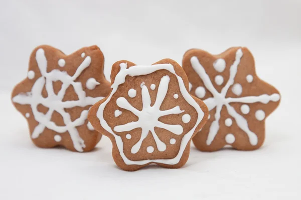 Gingerbread snowflakes — Stock Photo, Image
