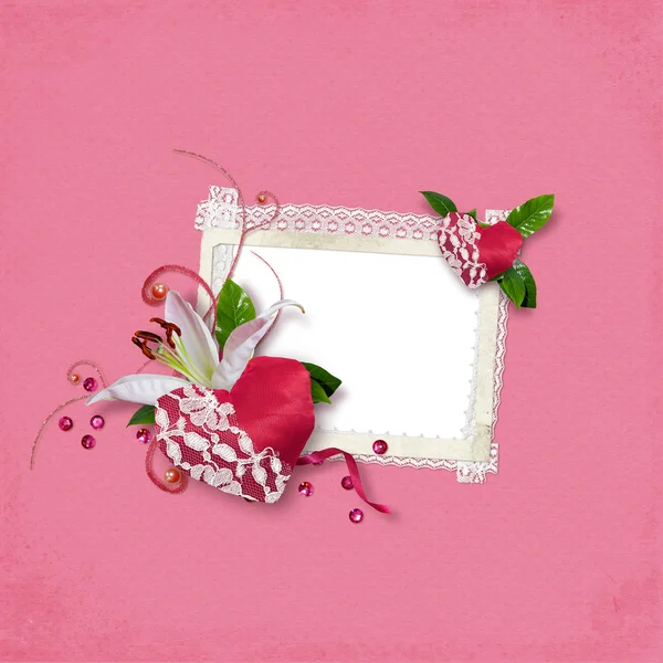 Krásné Růžové Pozadí Srdíčky — Stock fotografie