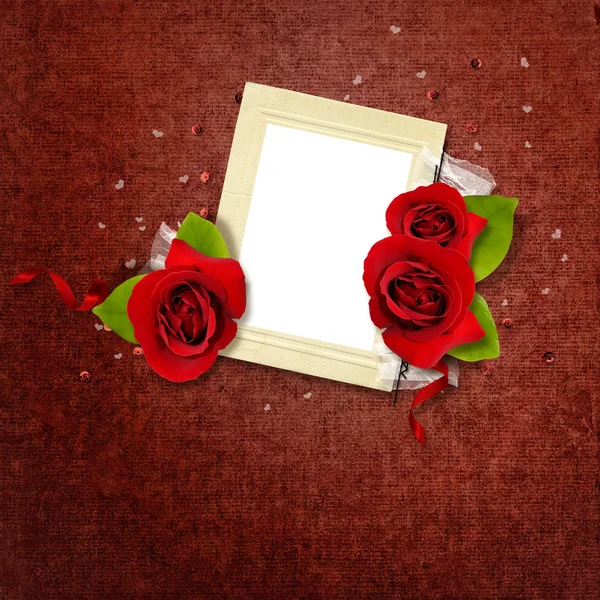Cartão de Valentim bonito com quadro — Fotografia de Stock