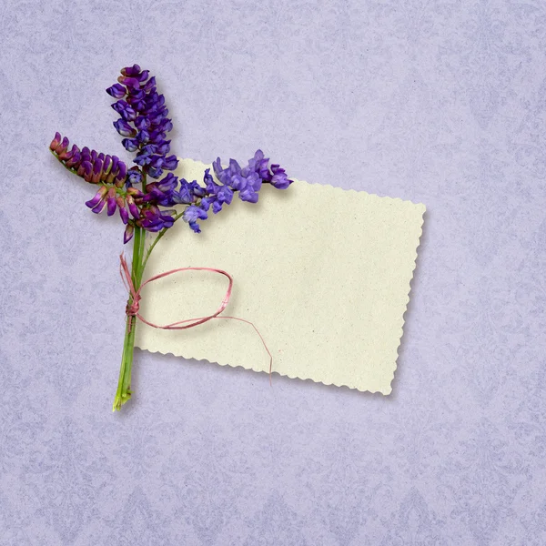 Karte Für Einladung Oder Gratulation Mit Blumenstrauß — Stockfoto