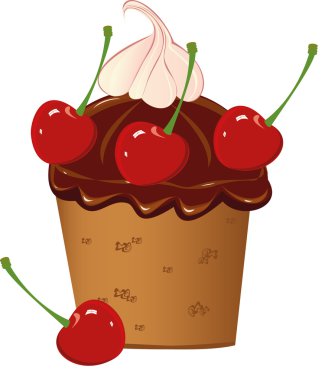 Cherry Muffin clipart