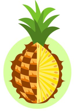 Beyaz arka plan üzerinde izole doğranmış ananas