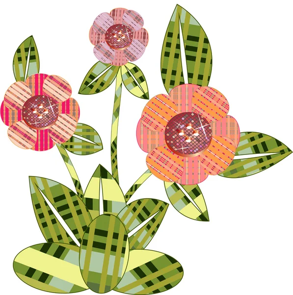 Πολύχρωμα Χαριτωμένα Ανοιξιάτικα Λουλούδια — Διανυσματικό Αρχείο