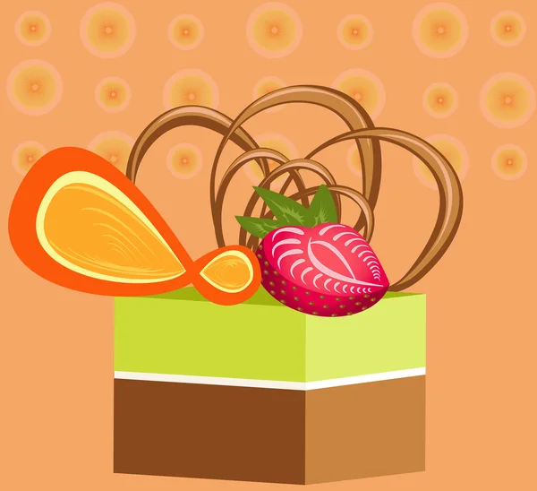 Meyveli kek — Stok Vektör