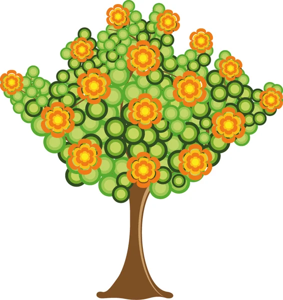 Spring Tree in Bloom — Stock Vector