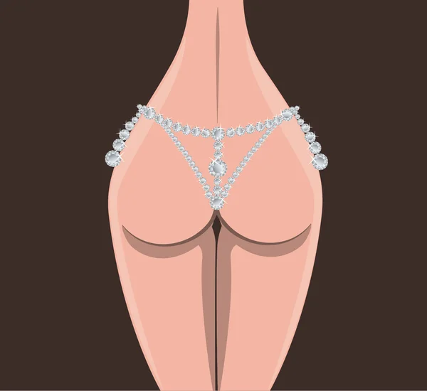 Fesses et diamants de fille — Image vectorielle