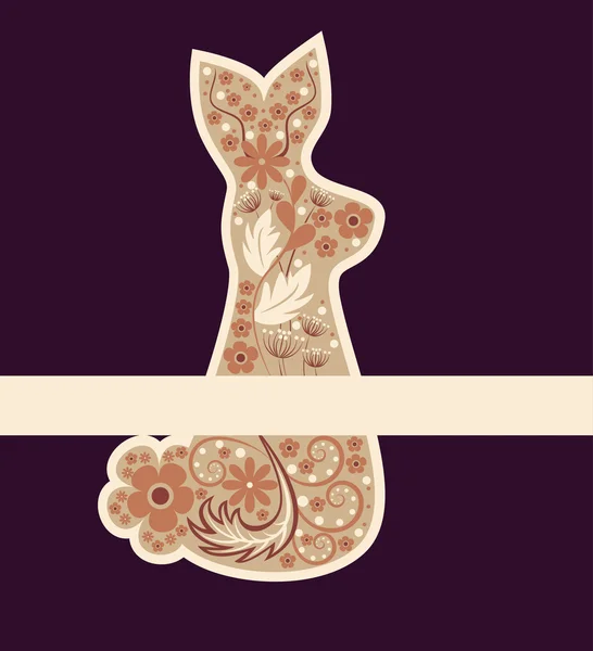 Dekoratif Paskalya Tavşanı Çiçekli — Stok Vektör