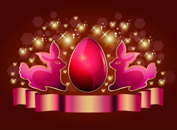 Easter eggs and glosses — Stock Vector