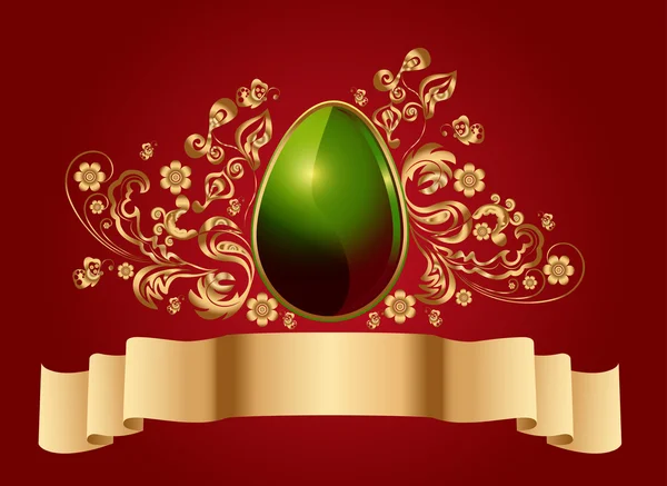 Huevo de oro - fondo de Pascua — Stok Vektör