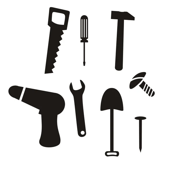 Siluetas de herramientas — Vector de stock