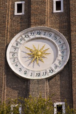 clockface tarihinde saat kulesi santi apostoli Kilisesi Venedik İtalya detay