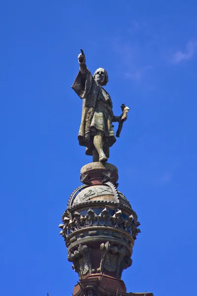 Detalj Columbus Monumentet Barcelona Spanien — Stockfoto