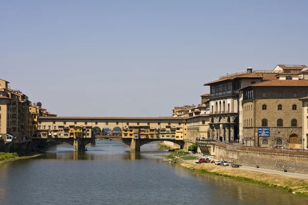 Ponte Vecchia Sobre Río Arno Florencia Italia — Foto de Stock