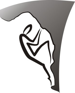 Climbing concept in simple black lines clipart