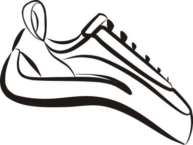 Climbing shoe symbol in simple black lines clipart