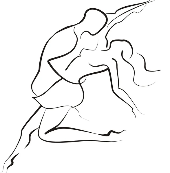 Salle Bal Concept Croquis Danse Couple — Image vectorielle