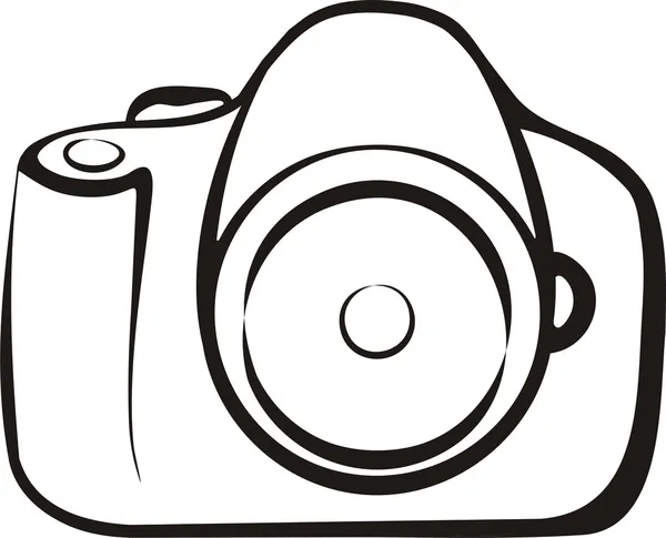 Símbolo de cámara fotográfica en contornos — Vector de stock