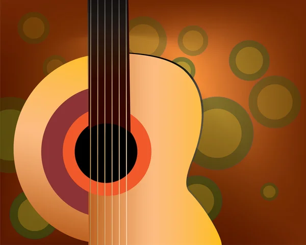 Klassische Gitarre Hintergrund Mit Grünen Runden — Stockvektor