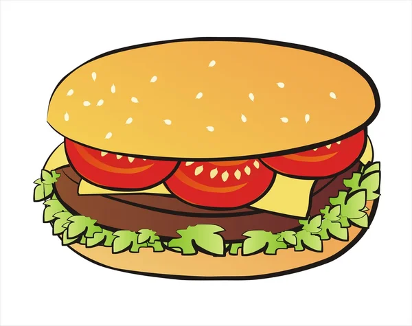 Illüstrasyon izole cheseeburger — Stok Vektör