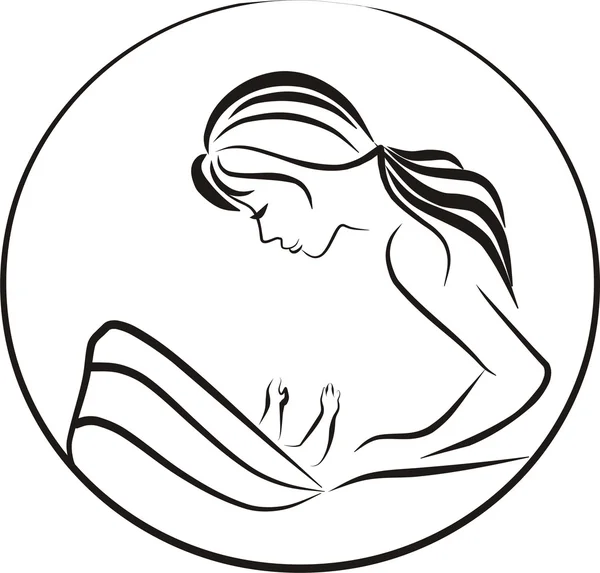 Мать Ребенок Детской Коляске Коляске Эскизе Черных Линиях — стоковый вектор