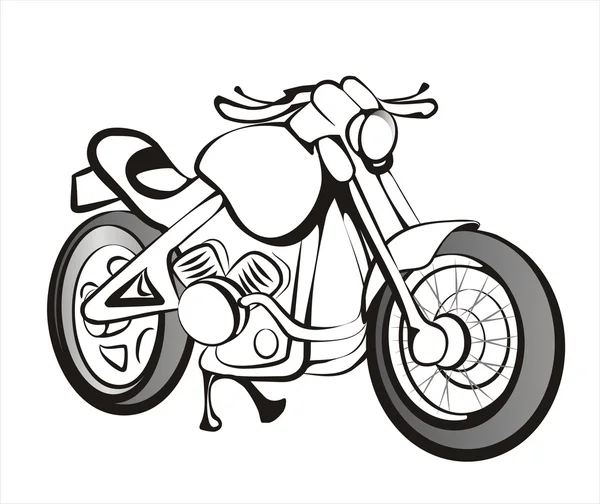 Bosquejo Motocicleta Líneas Negras Aisladas — Archivo Imágenes Vectoriales