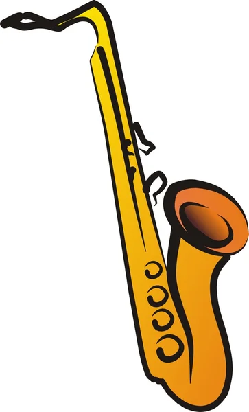 Saxofon Izolované Ikona Kreslených Stylu — Stockový vektor