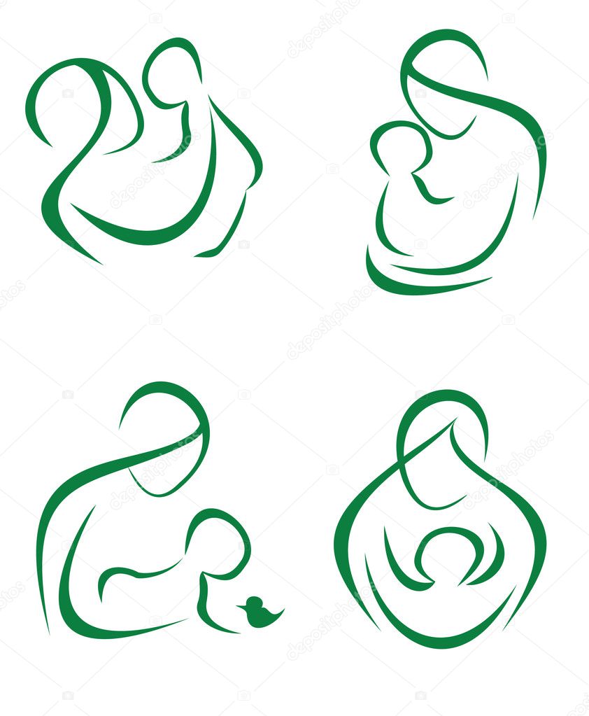 Set of symbols mother and child part1
