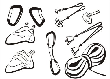 Climbing equipment goods and stuff clipart