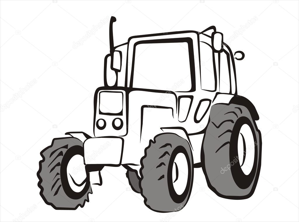 Tractor isolated vector illustration