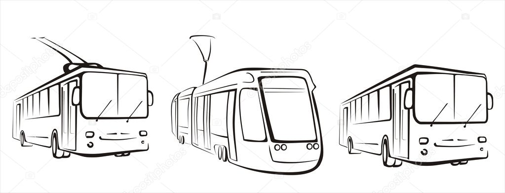 Public transport set of symbols