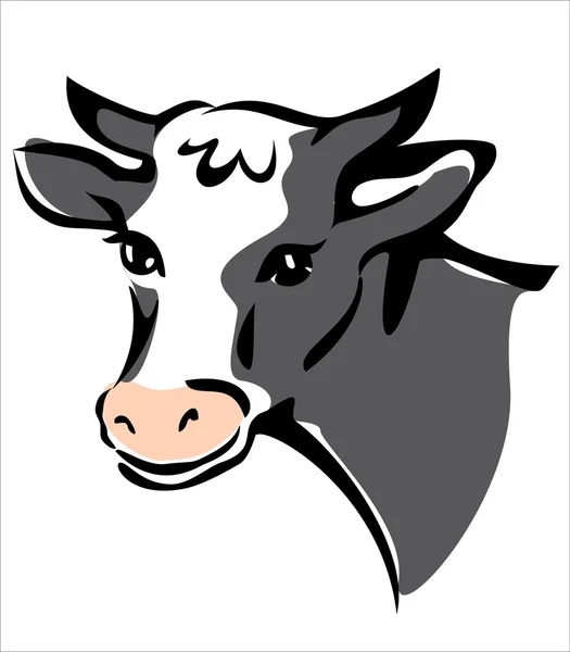 Χαμογελώντας αγελάδα πορτρέτο — Διανυσματικό Αρχείο