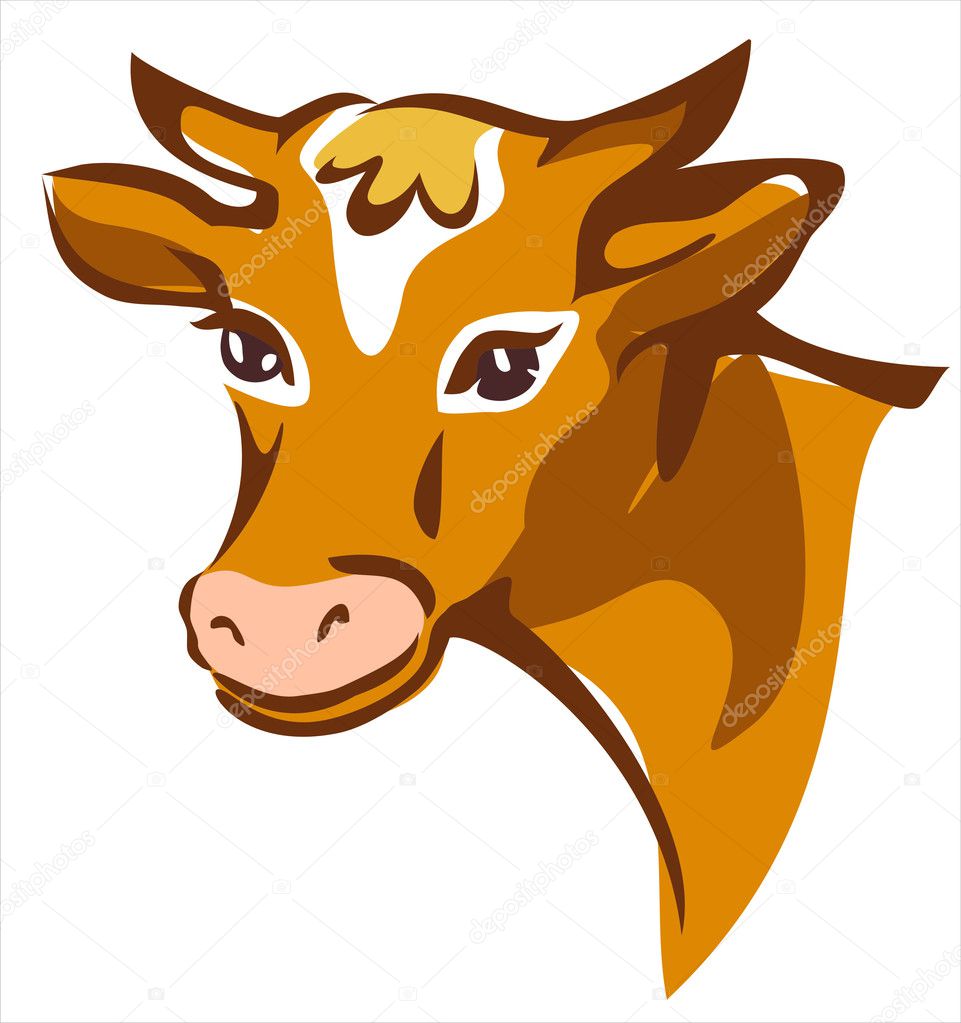 Bright brown smiling cow portrait