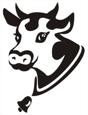 Smiling cow portrait symbol clipart