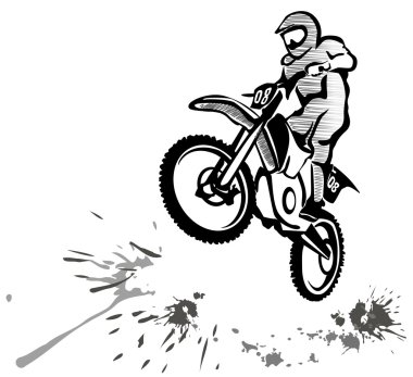 Motocross illüstrasyon