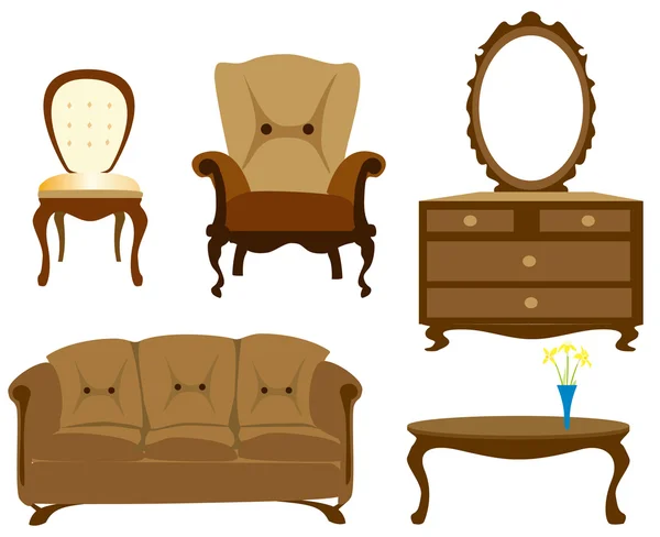 stock vector Furniture collection isolated illustration