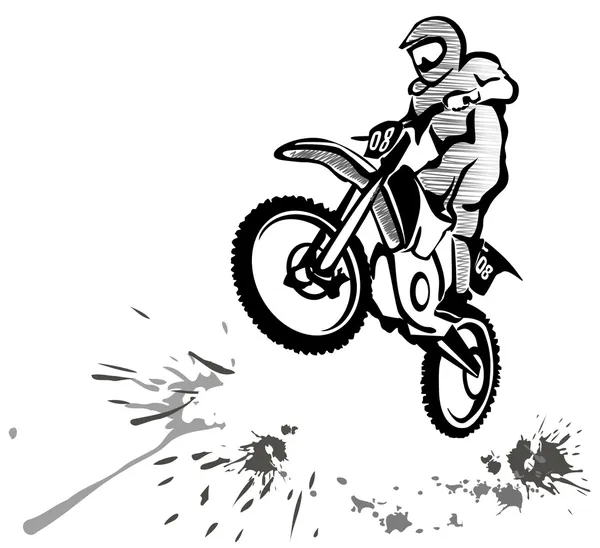 Motocross illüstrasyon — Stok Vektör