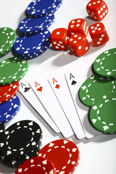 Pilha Fichas Cor Poker — Fotografia de Stock