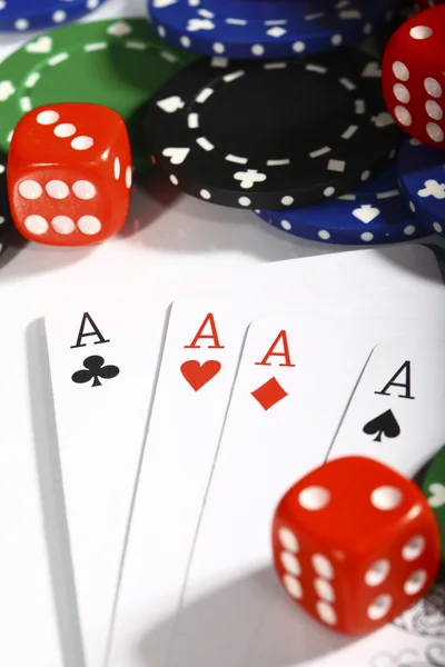 Стек Фишек Цвета Покера — стоковое фото