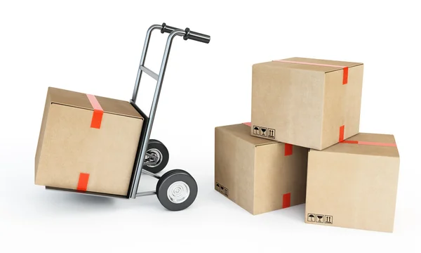 Piles of cardboard boxes — Stock Photo, Image