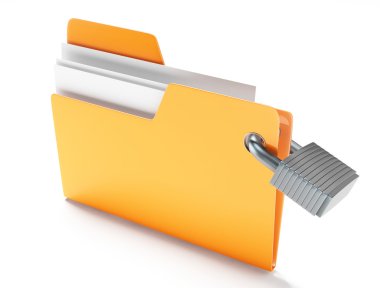 Folder with padlock clipart