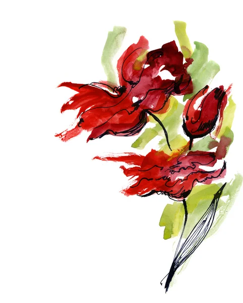 Fondo floral pintado abstracto —  Fotos de Stock