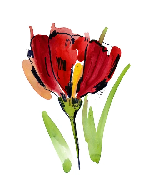 Fondo floral pintado abstracto —  Fotos de Stock