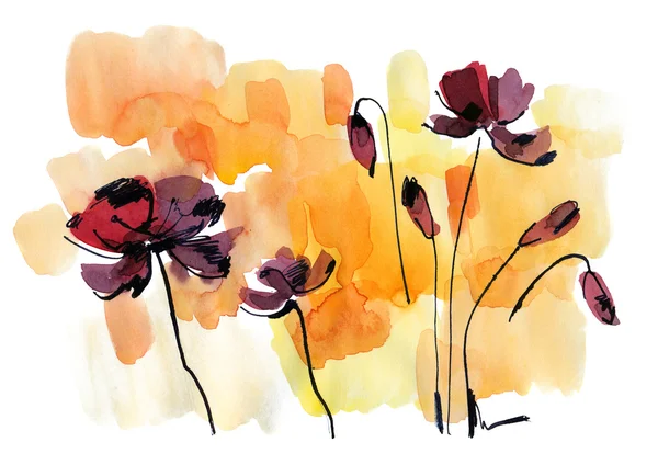 Abstrakt bemalt floralen Hintergrund — Stockfoto